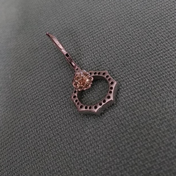 🌻 GOLDEN IMPERIAL TOPAZ, CAMB ZIRCON DROP EARRING - Picture 4 of 5